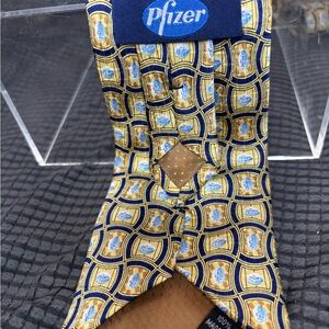 Pfizer Little Blue Pill Geometric Men's Silk Tie